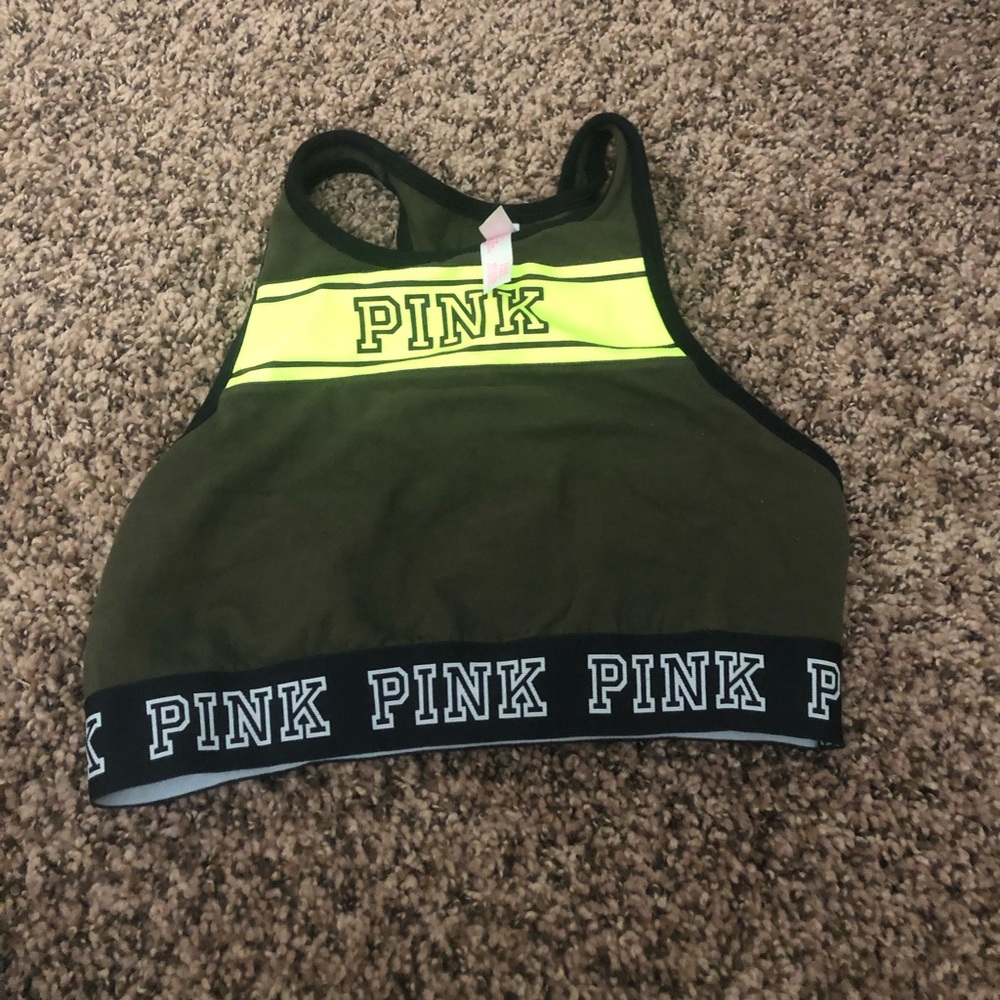Pink sports bra